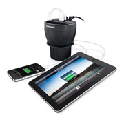 卡登仕 适用苹果iPad 2平板电脑车充 车载能量杯 双USB+双点烟器