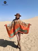 2023披肩外搭民族风青海新疆西藏旅游穿搭披风斗篷外套围巾女