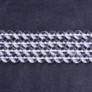东海天然白水晶(白水晶，)散珠半成品白色透明珠子，diy串珠佛珠手链项链饰品
