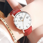 女士手表时尚日历超薄皮带2024防水石英表韩版简约腕表