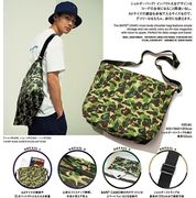 日本杂志附录款 潮牌迷彩绿大容量有拉链单肩斜跨包托特包
