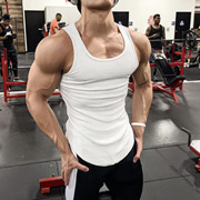 美式纯色运动健身背心，男夏季坎肩肌肉撸铁狗工字训练白色无袖t恤