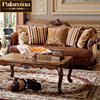 美式真皮沙发组合欧式实木，沙发123法式别墅客厅，整装家具奢华雕花