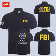 八辰FBI美国联邦调查局特工电影周边POLO衫立领体恤短袖男女上衣
