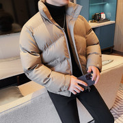 冬季男士卡其色立领面包服韩版潮流短款加厚棉衣时尚保暖防寒袄子