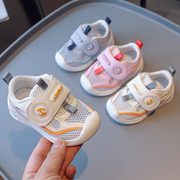 夏季婴儿学步鞋男宝宝鞋子0一3岁软底透气女童单网镂空小童运动鞋