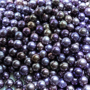 诸暨山下湖9-13mm天然本色，淡水爱迪生紫色，珍珠散珠裸珠圆形颗粒珠