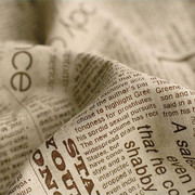 出口日韩报纸棉麻布料，亚麻手工diy面料，沙发窗帘桌布抱枕布料麻布