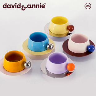 davidannie 创意悬浮咖啡杯碟套装ins高颜值设计陶瓷咖啡杯子礼物