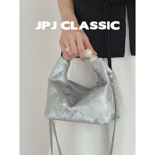 jpjclassic新中式饺子包牛皮(包牛皮)清冷感单肩斜挎链条，小包包百搭手提包