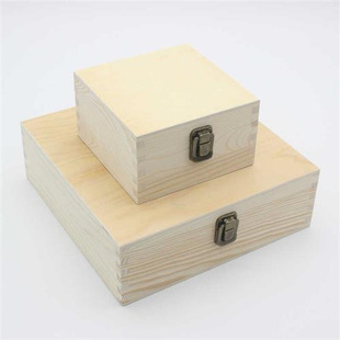 木盒实木翻盖桌面收纳盒首饰盒，包装盒茶叶盒定制正方形小木盒