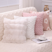 浪漫双面玫瑰绒抱枕套不含芯客厅沙发靠枕办公室靠背垫床头靠垫套