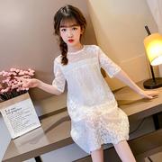 女童连衣裙夏装2023韩版洋气夏季蕾，丝网纱裙子，儿童;.&&r;;