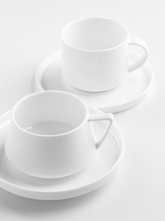 高档骨瓷咖啡杯碟简约纯白杯子精致下午茶杯碟套装