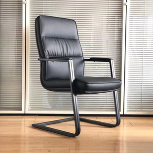 高品质办公椅皮椅定制全钢架弓型椅皮质会议椅固定脚架电脑椅转椅
