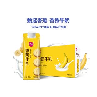 重庆天友香蕉牛乳220ml*12盒装毫升整箱灭菌调制乳