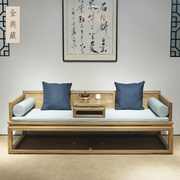 新中式罗汉床老榆木卧榻，榫卯家具实木沙发榻，仿古贵妃榻禅意龙床