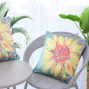瑞典ekelund全棉提花抱枕套含芯沙发，床头靠垫花朵彩色软装布艺
