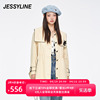 jessyline春季女装 杰茜莱中长款胸花风衣外套 312213108