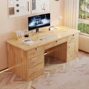 电脑桌家用实木办公桌简约现代学生书桌，写字桌椅小户型桌子工作台