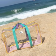 韩国ins风度假旅游沙滩包透明(包透明)果冻，包大容量手提袋游泳防水收纳包