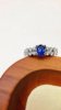 18k白金配进口南非钻石，镶嵌女款0.50克拉天然蓝宝石，戒指真金真钻