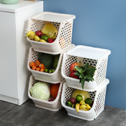 厨房菜篮收纳蔬菜蓝收纳筐可叠加装菜小篮子，塑料筐水果置物框家用