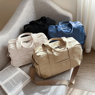 2023旅行手提包行李收纳袋大容量旅游包男短途单肩简约帆布包