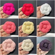 全6.6cm高端竹节料尼布小香花定型花朵头夹山茶花饰品胸花加胸针