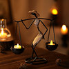 复古铁艺烛台蜡烛摆件欧式创意小金属烛光，装饰桌浪漫晚餐布置道具