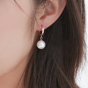 珍珠耳扣925纯银耳环，2024年潮耳钉女韩国气质高级感轻奢耳饰
