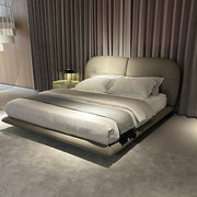 床真皮双人床软床小户型1.8米头层牛皮软包床高奢别墅搭配可定制