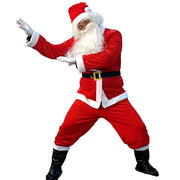 圣诞老人服装衣服成人金丝绒，圣诞节演出表演服饰男女生，老公公套装