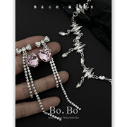超仙轻奢锆石项链女高级感法式设计水晶锁骨，链甜酷小众性感颈链