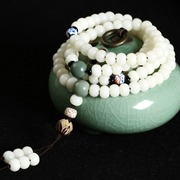 自然白玉菩提根手串菩提子，手链108颗项链，藏式文玩男女佛珠
