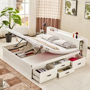 现代简约储物床抽屉，高箱床收纳板式床1.8米双人床，婚床榻榻米w-20