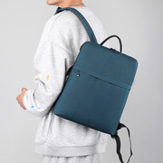 防水双肩包时尚(包时尚，)休闲通勤纯色超薄笔记本电脑包大学生商务背包