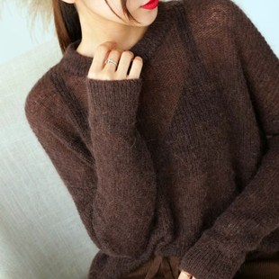 马海毛针织衫镂空薄款海马毛，衣女外套头，慵懒风今年流行的精致