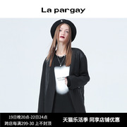 纳帕佳 西装外套2024春季女式黑色长袖宽松设计感小众上衣