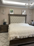 美式乡村纯实木鹅掌楸木主次卧室双人床1.8米1.5米储物布艺软靠床