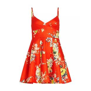 海外购Zimmermann 连衣裙女款印花红色吊带式短裙