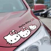 反光Hello kitty汽车车贴卡通KT猫大灯灯眉车身划痕遮挡改装贴纸