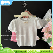 女童短袖t恤夏季女宝宝，泡泡袖针织，时髦甜美韩系tutu裙上衣搭配