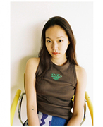 mikistudio韩设计师callmeb字母，绣花修身圆领，背心女无袖t恤