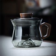 全度玻璃杯高硼硅耐热把手创意带盖耐高温花茶茶水分离过滤泡茶杯