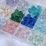 10mm透明琉璃珠冰透圆珠玻璃散珠子DIY手工制作手持串珠项链材料