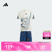 星球大战联名休闲短袖套装男小童夏季adidas阿迪达斯轻运动