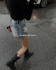 Unique SEI 韩国小众设计夏季复古做旧水洗毛边须须牛仔短裤