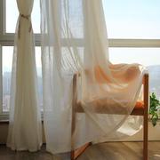 外贸窗帘窗纱十字纱白色纱帘窗纱，布料成品白色，沙飘窗阳台半遮光