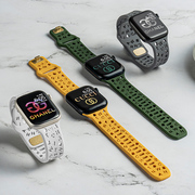 适用iwatch8苹果s9手表表带appleatch9硅胶s8s7男7代女SE智能S6高级6时尚5代45mm小众运动创意watchs个性